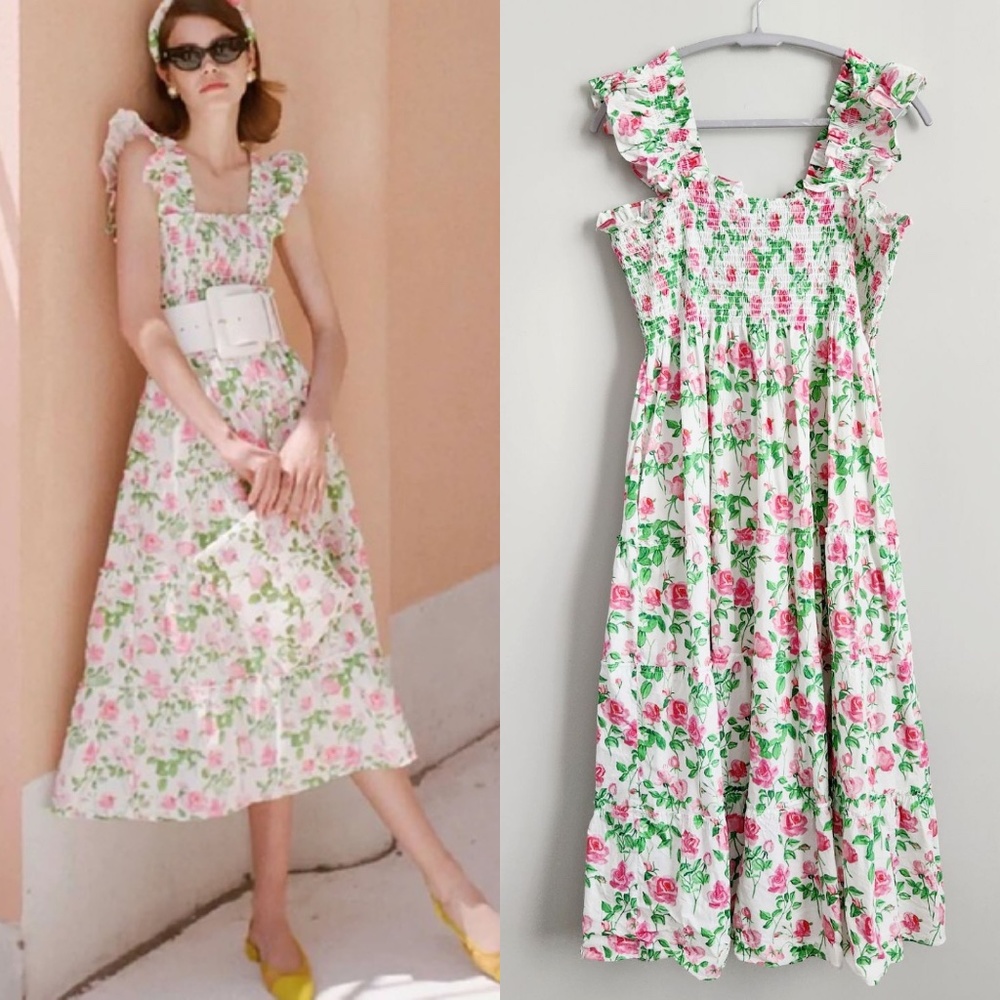 Hill House The Ellie Nap Dress in Pink Rose - Size XL